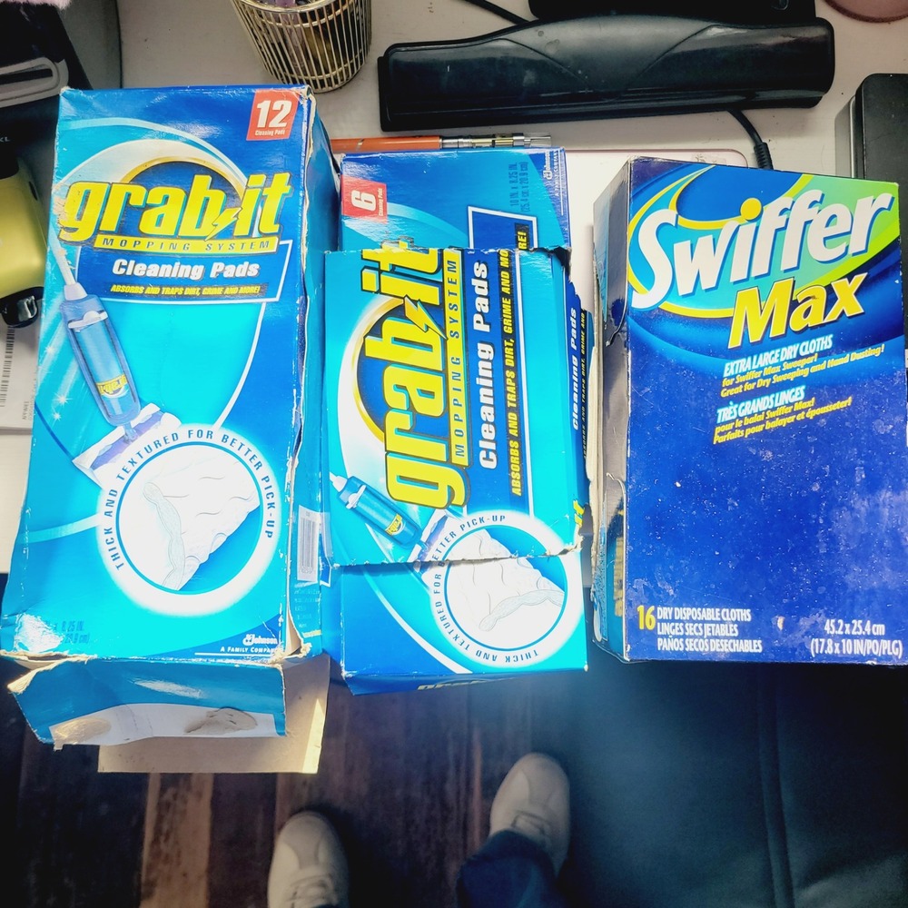 Swiffer Max Extra Large Dry Cloths 16ct & Grab-it Cleaning Pads‎ 18ct Bundle Vtg